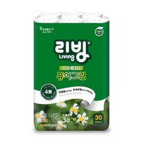 리빙 퓨어그린 화장지, 4팩, 30롤