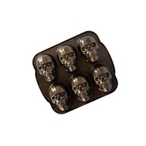 노르딕웨어 묘석 케이크팬 29.8 x 25.7cm (11.75 10.13인치) 브론즈, Haunted Skull Cakelet Pan