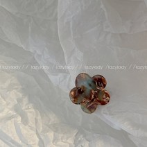 시크 플라워 쁘띠 그립 우아하고 예쁜 꽃무늬 프린세스 헤드 심플 집게 상어 앞머리 잡기협녀
