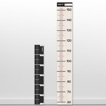 키즈토크 (1+1+1)심플우드 방수형 키재기자, 밝은 오크색 배경+나무결 무늬
