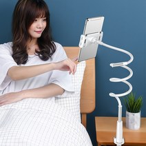 캘리웨이브 누워서 보는 침대 핸드폰 거치대 + 마스크스트랩 아이폰 갤럭시 아이패드 스마트폰 테블릿 자바라 휴대폰 거치대, 80cm블랙(일체형)