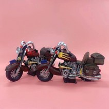 오토바이 바이크 모형 2종컬러 빈티지소품 엔틱 장식, 레드