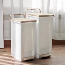 사무실 무소음 밀폐 페달 냄새차단 휴지 쓰레기 통, 15L (화이트)