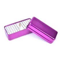 1pcs 알루미늄 치과 소독 상자 Autoclave 살균기 케이스 파일 홀더 의사 청소 스탠드에 대 한 구멍, 보라색