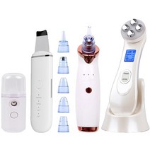 목주름관리기 목주름마사지기 피부목마사지 4 in 1 뷰티 키트 rf 앰프 ems 뷰티 디바이스 미세전류 고주파 페이셜 마사지 초음파 스킨 스크러버 블랙헤드 리무버, 유형 1