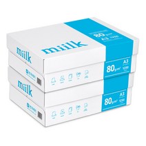 밀크 복사용지 A3 80g 2500매 (1250매x2박스) A4용지몰 복사용지 최저 구매찬스 나이스~
