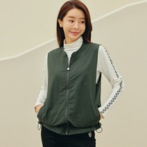 제이투제이 빅사이즈 여성골프웨어 진주포인트 집업조끼 국내생산