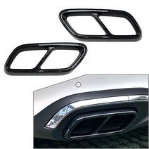 배기 머플러 팁AMG 자동차 테일 스로트 배기 파이프 머플러 팁 커버 메르세데스 벤츠 C 클래스 W206 C200 2, [01] Carbon fiber