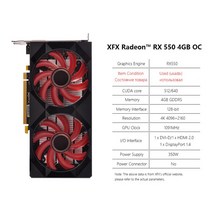 XFX-RX 580 8GB 4GB 2GB 그래픽 카드 AMD GPU Radeon RX590 570 560 550 R7 R9 370 380 비디오 데스크탑 PC, 04 RX550 4GB 2Fan