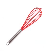 1pcs 음료 거품기 믹서 계란 비터 실리콘 달걀 비터 주방 도구 손 계란 믹서 요리 foamer wisk 쿡 블렌더, m-레드