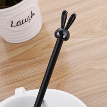 도매토피아 0.5mm 깜찍 토끼 볼펜 블랙 중성볼펜 필기구 판촉용