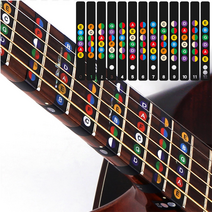 통기타 기타 초보자용 코드 학습 연습 스티커 손가락 위치 지판 라벨 핑거 보드, 지판블랙 1개