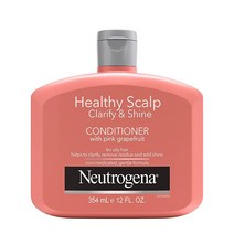 Neutrogena 각질 제거 건강한 두피 정화 & 샤인 컨디셔너 린스 지성 헤어두피 핑크 자몽 잔여물 방지 컨디셔너 린스 프탈레이트 색상 안전355ml(12 oz)