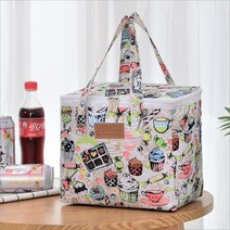 iPSTO 캐릭터 쿨러백 27cm 여름 아이스박스 보냉백 보냉가방, 아이스크림
