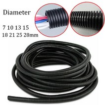 케이블 슬리브 정리 전기 전선 선정리 열 수축 튜브 13meter 직경 7-28mm o-링 e-링 검정색 플라스틱 골판지 파이프 케이블 와이어 보호 검정색 슬리브 파이프 와이어, 3미터, 18mm, 전자 링