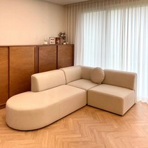 [빠른배송] 레이디가구 반달 기능성 패브릭 쇼파 3인용 4인용 소파 발수패브릭 방문설치, 01. 반달 3인용, 라이트그레이