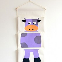 벽걸이 수납 포켓 월포켓 벽수납 소품걸이, 벽걸이주머니(젖소)