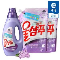 애경 울샴푸 후레쉬 용기1L + 리필 1300ml 2개 / 세탁세제, 01.(후레쉬_퍼플라일락)용기1L + 리필 1300ml x 2개