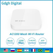 와이파이 네트워크 네트워킹 EW9 AC1200 메쉬 무선 라우터 전체 홈 커버리지 기가비트 2.4G/5Ghz 듀얼 밴드 안테나 앱 설정, [04] US Plug