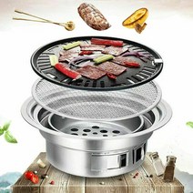 차콜스타터 침니스타터 숯점화통 숯착화기 숯불점화기 불멍 한국어 숯 바베큐 그릴 스테인레스 스틸 논스틱 바베큐 트레이 그릴 야외 캠핑 바베큐 용 휴대용 숯 스토브, 냄비와 스토브