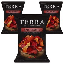 테라칩스 리얼 베지터블 칩 스위트 & 비트 노 솔트 애디드, 170g, 3개