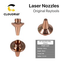 Cloudray 3D 레이저 노즐 Raytools 3D 절단 노즐 단일 및 이중 레이어 Raytools 3D BT240S BM109 M8 직경 15mm 높이 19mm, [02] Double Chrome Layer, [06] 3.0mm