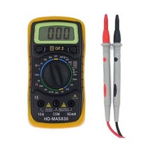 툴코드 디지털 멀티 전기 테스터기 MAS830 CAT 2 + 리드선 랜덤발송 세트, 10세트