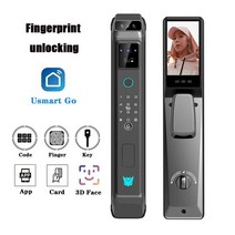 Usmrat Go 3D 얼굴 인식 정맥 지문 디지털 전자 도어락 카메라 생체 잠금 해제 스마트, 02 gray-finger