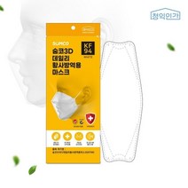 기타 바보사랑[천하지엘씨]숨코 황사 마스크 특대형 KF94 화이트 1매, 대형