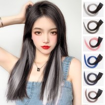시크릿 투톤 헤어 브릿지 트윙클 붙임 머리 피스 발레아쥬 옴브레 부분 가발, 투톤라이트그레이, 1개