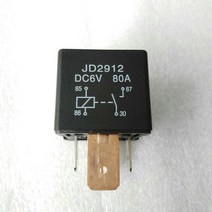 자동차 차량용 차량용 에어컨 릴레이 4핀 NO/NC 변환 JD2912 DC 6V 80A 5 NO 3개, 01 6V 4P