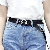 스마트만족 아일렛 펀칭 패브릭 벨트(블랙)