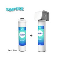 1 Stage SimPure V5 Under Sink /Counter Water Filter Purifier System179366, Water Filter System+Extra Filt