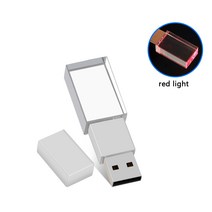 3d펜 크리스탈 usb 스틱 3D 사용자 정의 로고 4 기가 바이트 8 기가 바이트 16 기가 바이트 32 기가 바이트 64 기가 바이트 usb 플래시 펜 드라이브 투명 유리 USB 플래시 드라이브 pendrie 20, 05 64GB, 03 Red Light