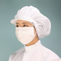 케이엠 위생모 방진모 크린룸 정전기 방지 후드 모자, 화이트L