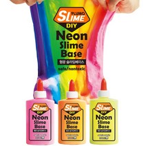 6000 쁠루모 네온 슬라임 베이스 촉감놀이 형광보라, 10개