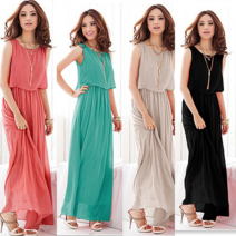 오너클랜 실루엣 쉬폰 롱원피스 JE-2677 원피스 여성원피스 쉬폰원피스