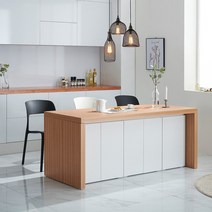 리즈하임 아인스 높이900 아일랜드 홈바 식탁 수납 테이블 국내제작 아일랜드식탁, 1600오픈형 상판측판 멀바우 / 하부장 그레이