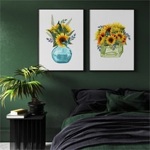 유홍아트 감성 수채화 해바라기 그림 액자 No1120 프레임 20호 (8580112), 15번