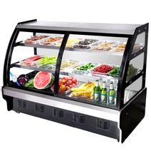 반찬 가게 진열대 냉장 쇼케이스 진열장 야채 디저트, 회색 후면오픈식 100x66x120cm