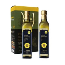 욘카 해바라기씨유 500ml x 2병 글라스 오일선물세트 최고급 식용유세트, 1세트