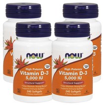 Now Foods 나우푸드 비타민D3 5000IU 240소프트겔, 4병