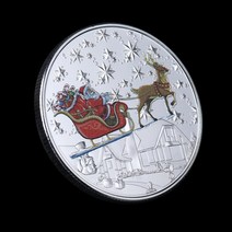 기념주화 메달 장식 코인 옛날돈 은화 수집 회국동전 복제 1 개 메리 크리스마스 도금 기념품 동전 산타 클로스 패턴 홈 예술 기념, [02] 은