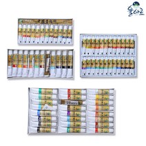 율아트 동양화물감 12색5ml 민화물감 한국화물감, 24색 세트(12ml)