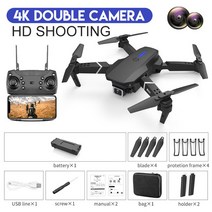 촬영드론KBDFA 높이 고정 카메라가 있는 접이식 쿼드콥터 RC 드론 헬리콥터 4K HD WiFi FPV 1080P E88, 19 black-4K-2 C-1B