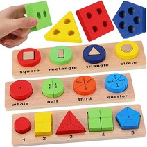 Wooden Toy for Shape Blocks Toddler Stacking Puzzle for Sorter Block Montessori Toys Sorting Rain