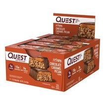 퀘스트뉴트리션 히어로 프로틴 바 크리스피 초콜릿 카라멜 피칸 맛, 초콜렛 카라멜 피칸, 60g, 12개입