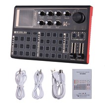 DJ장비 Muslady K300 라이브 사운드 카드 외부 보이스 체인저 오디오 믹서 키트 내장 충전 배터리 밧데리, 01 Sound Card Only