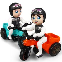 움직이고 묘기부리는 LED 자전거 완구, 스카이블루