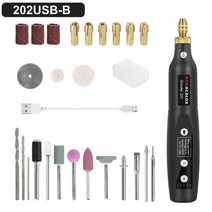 무선그라인더 전동 소형글라인더 NEWACALOX USB 충전 가변 속도 미니 그라인더 기계 회전 도구 126 개 조각 액세서리 키트, 6.26PC B Grinder Set